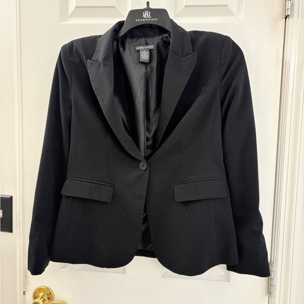 Chelsea & Theodore Black Blazer Size 6 - Picture 2 of 7